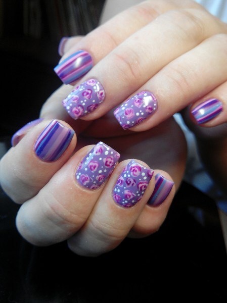 light-purple-nail-art-27_7 Arta de unghii violet deschis