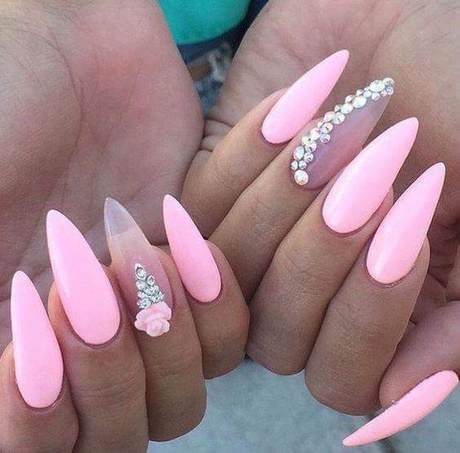matte-pink-stiletto-nails-24_14 Unghii stiletto roz Mat