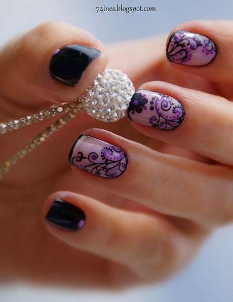 nail-art-black-and-purple-76_4 Nail art negru și violet