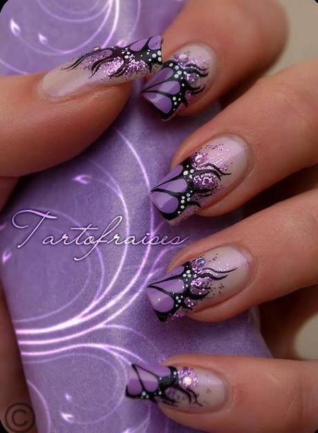 nail-art-black-and-purple-76_8 Nail art negru și violet