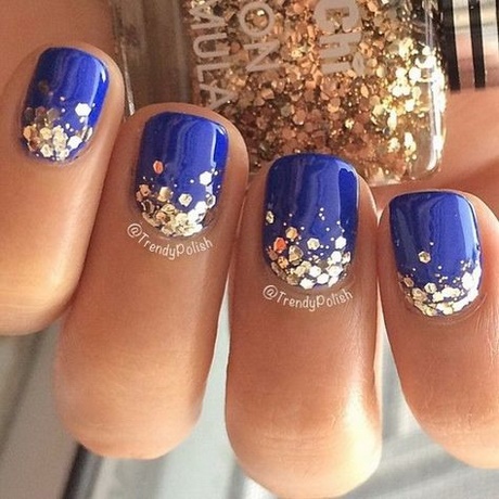 nail-art-blue-and-gold-38_14 Nail art albastru și auriu