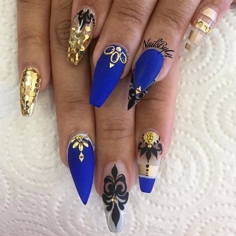 nail-art-blue-and-gold-38_17 Nail art albastru și auriu