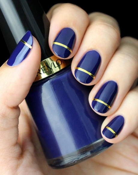 nail-art-blue-and-gold-38_3 Nail art albastru și auriu