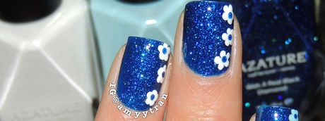 nail-art-blue-white-70_18 Nail art albastru alb