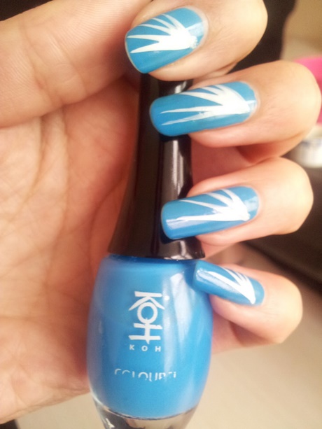 nail-art-designs-blue-polish-57_19 Nail art modele albastru poloneză
