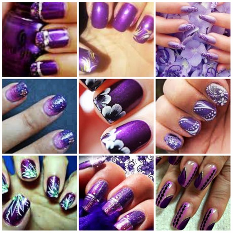 nail-art-on-purple-nail-paint-06_10 Nail art pe vopsea de unghii violet