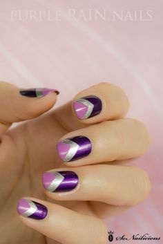 nail-art-on-purple-nail-paint-06_2 Nail art pe vopsea de unghii violet