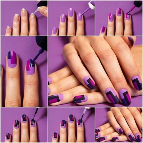nail-art-on-purple-nail-paint-06_9 Nail art pe vopsea de unghii violet