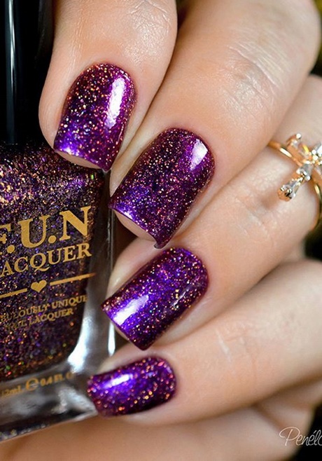 nail-art-on-purple-nails-45_5 Nail art pe unghii violet