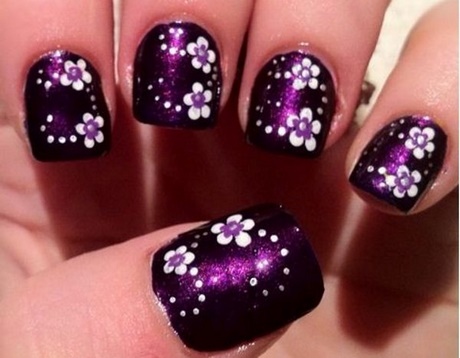 nail-art-on-purple-nails-45_6 Nail art pe unghii violet