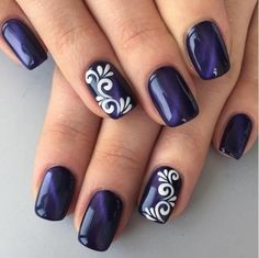 nail-art-on-purple-nails-45_9 Nail art pe unghii violet
