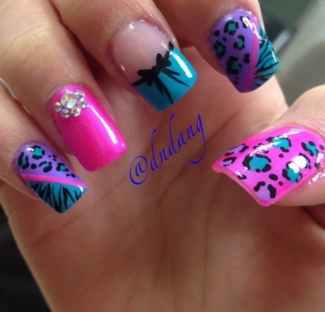 nail-art-pink-and-blue-71_14 Nail art roz și albastru