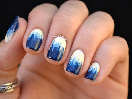 nail-art-white-and-blue-00 Nail art alb și albastru