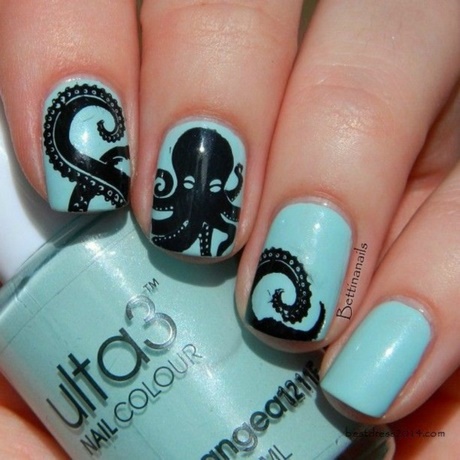 nail-designs-blue-and-black-61_8 Modele de unghii albastru și negru