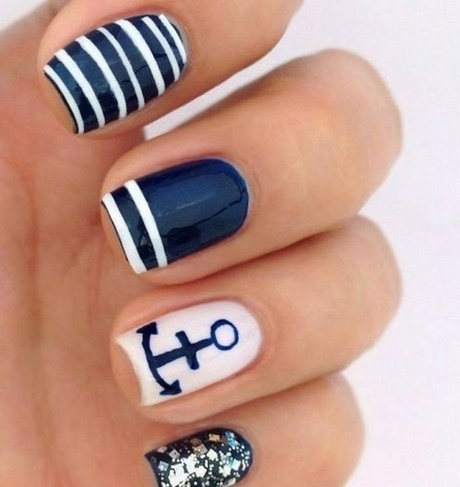 nail-designs-navy-blue-53_15 Modele de unghii albastru bleumarin