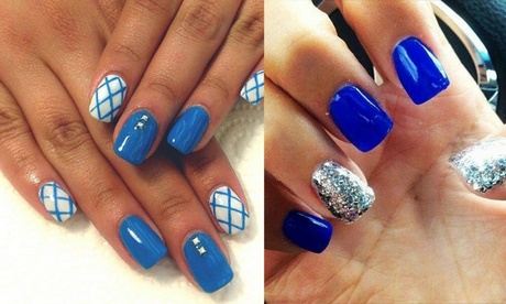 nail-designs-on-blue-polish-14_13 Modele de unghii pe lac albastru