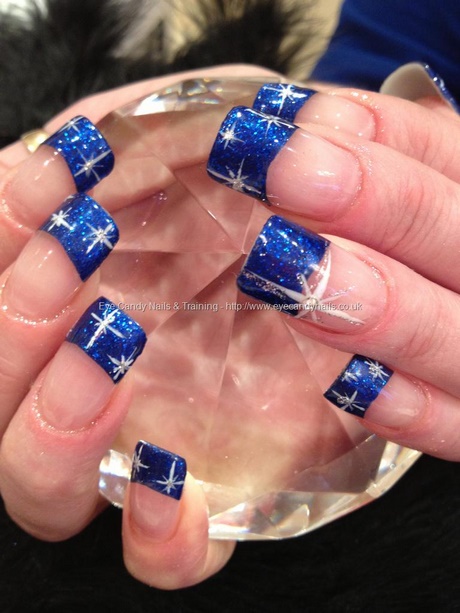 nail-designs-on-blue-polish-14_8 Modele de unghii pe lac albastru