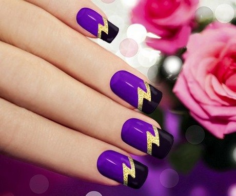 nail-designs-purple-and-gold-66_8 Modele de unghii violet și aur