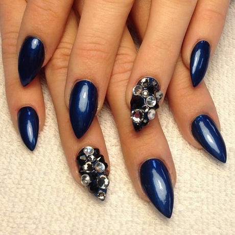 navy-blue-stiletto-nails-41_7 Bleumarin stiletto Cuie