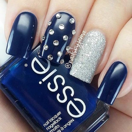 navy-silver-nails-18_14 Cuie de argint bleumarin