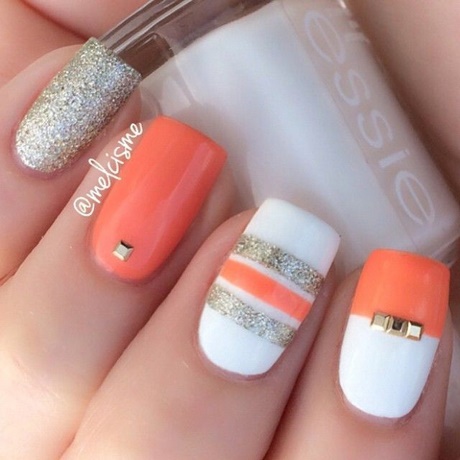 orange-and-silver-nail-designs-65_5 Modele de unghii portocalii și argint
