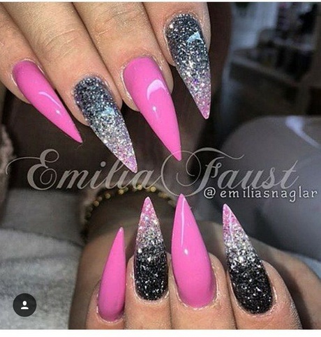 pink-and-black-stiletto-nails-24_6 Roz și negru stiletto Cuie