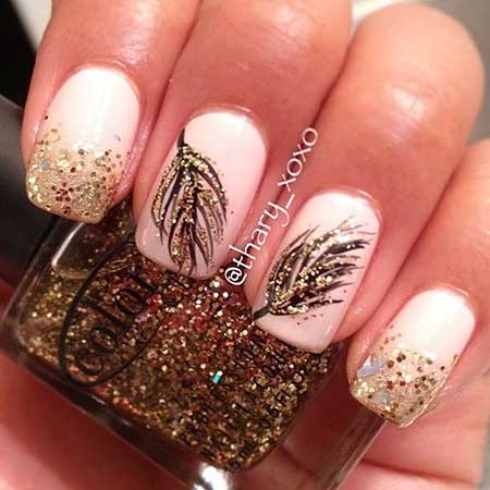pink-and-golden-nail-art-63_2 Arta unghiilor roz și auriu