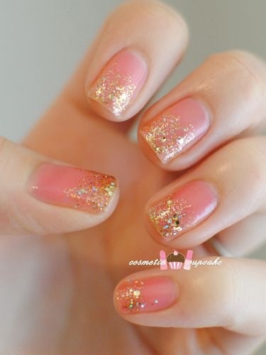 pink-gold-nail-designs-88_13 Modele de unghii de aur roz
