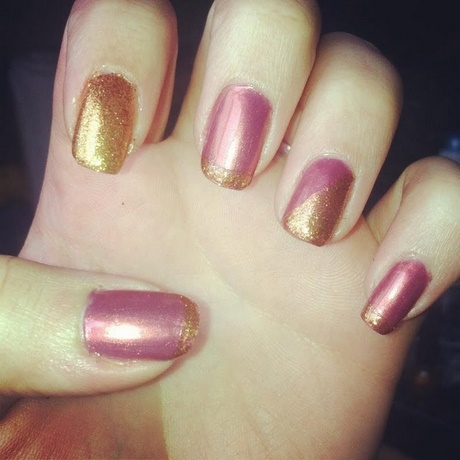 pink-gold-nail-designs-88_14 Modele de unghii de aur roz