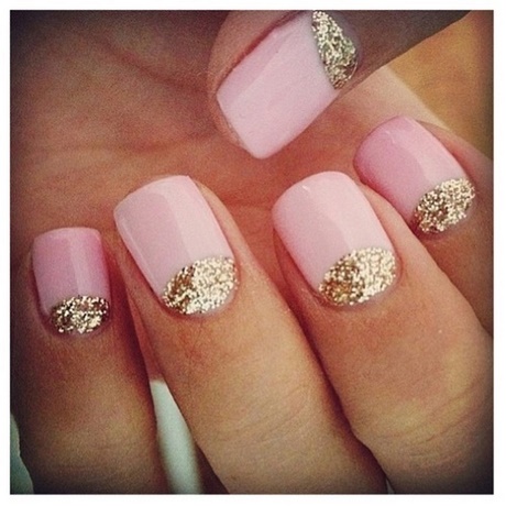 pink-gold-nail-designs-88_17 Modele de unghii de aur roz