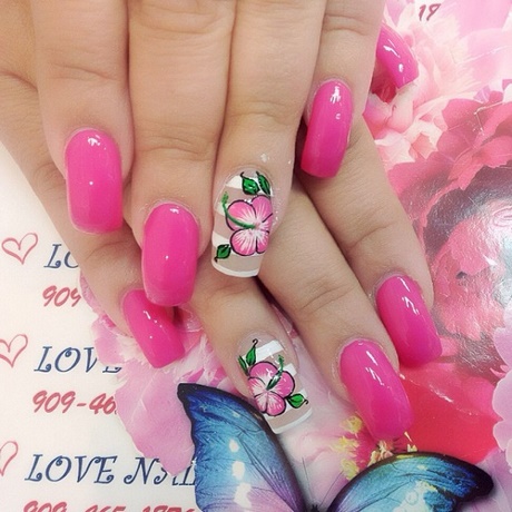 pink-nails-with-flowers-48_14 Unghii roz cu flori