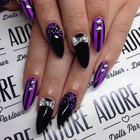 purple-and-black-nails-56_8 Unghii violet și negru