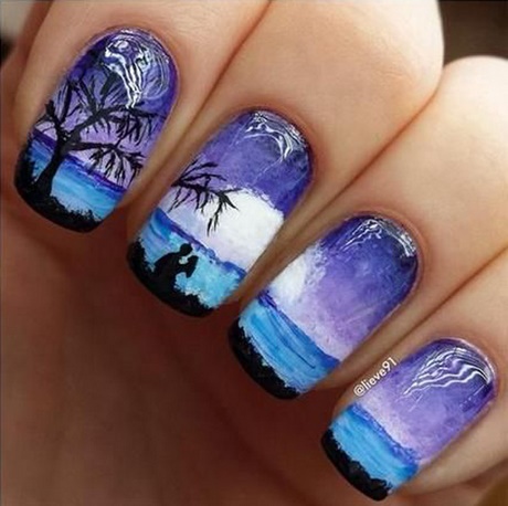 purple-and-blue-nail-art-01_13 Violet și albastru nail art