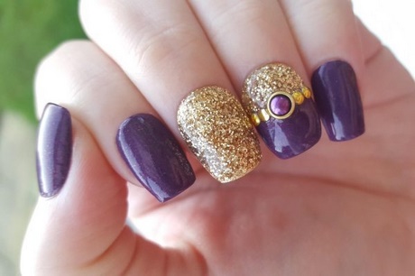 purple-and-gold-nail-art-28_8 Violet și aur nail art