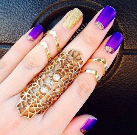 purple-and-gold-nails-66_18 Violet și aur cuie