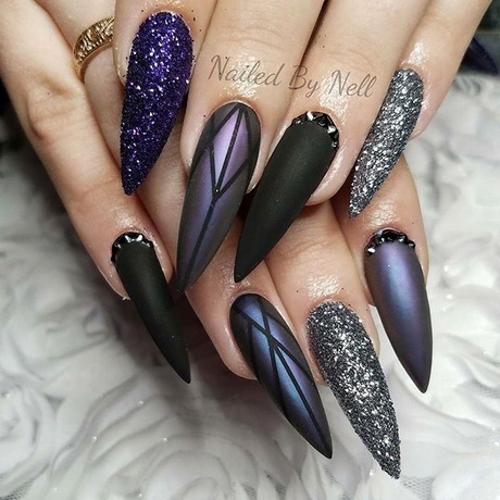 purple-and-grey-nails-97_12 Unghii violet și gri