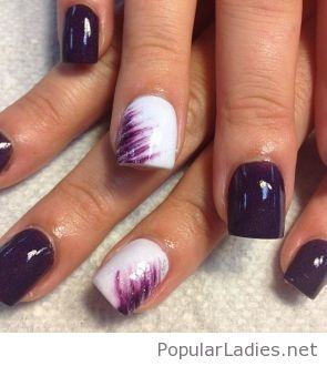 purple-and-white-nails-74_7 Unghiile violet și alb