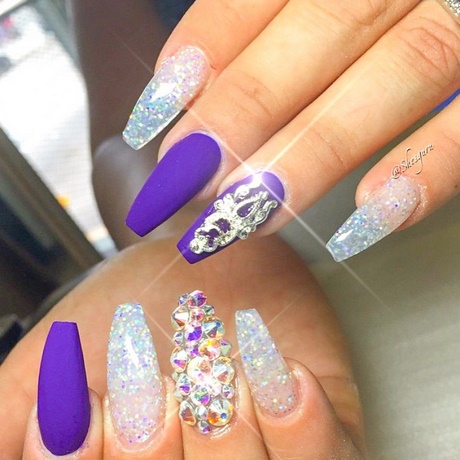 purple-glitter-nail-designs-57_4 Modele de unghii cu sclipici violet