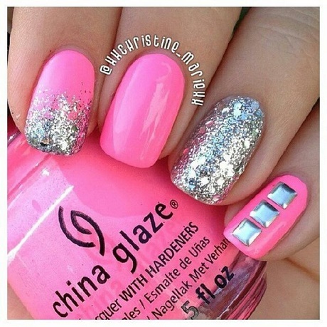 silver-and-pink-nail-art-88_10 Argint și unghii roz