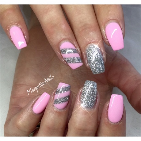 silver-and-pink-nail-art-88_2 Argint și unghii roz