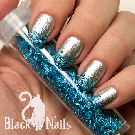 silver-blue-nails-60_17 Argint Albastru cuie