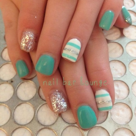 turquoise-and-white-nail-designs-32_7 Modele de unghii turcoaz și alb
