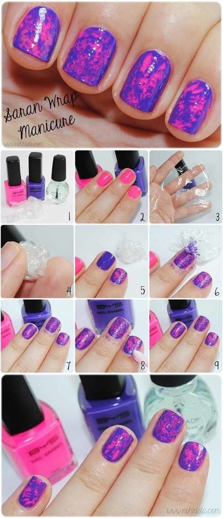 Violet nail art modele