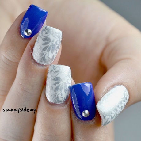 white-and-blue-nails-53_17 Unghiile albe și albastre
