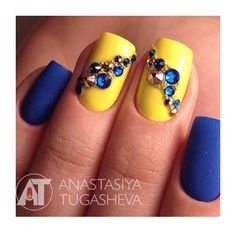 yellow-and-blue-nail-art-86_20 Galben și albastru nail art