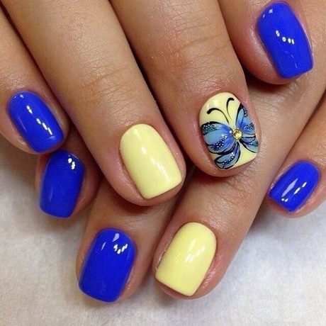 yellow-and-blue-nail-art-86_7 Galben și albastru nail art