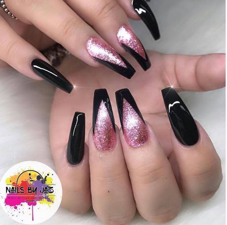black-and-pink-glitter-nails-26_10 Negru și roz unghii sclipici