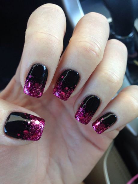 black-and-pink-glitter-nails-26_13 Negru și roz unghii sclipici