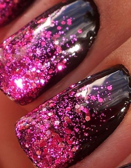 black-and-pink-glitter-nails-26_14 Negru și roz unghii sclipici