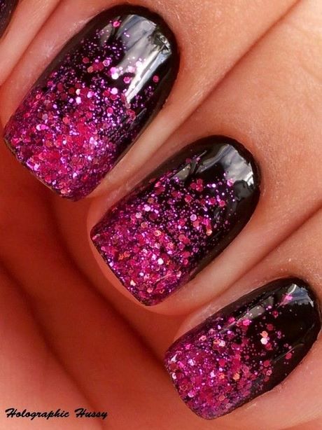 black-and-pink-glitter-nails-26_19 Negru și roz unghii sclipici